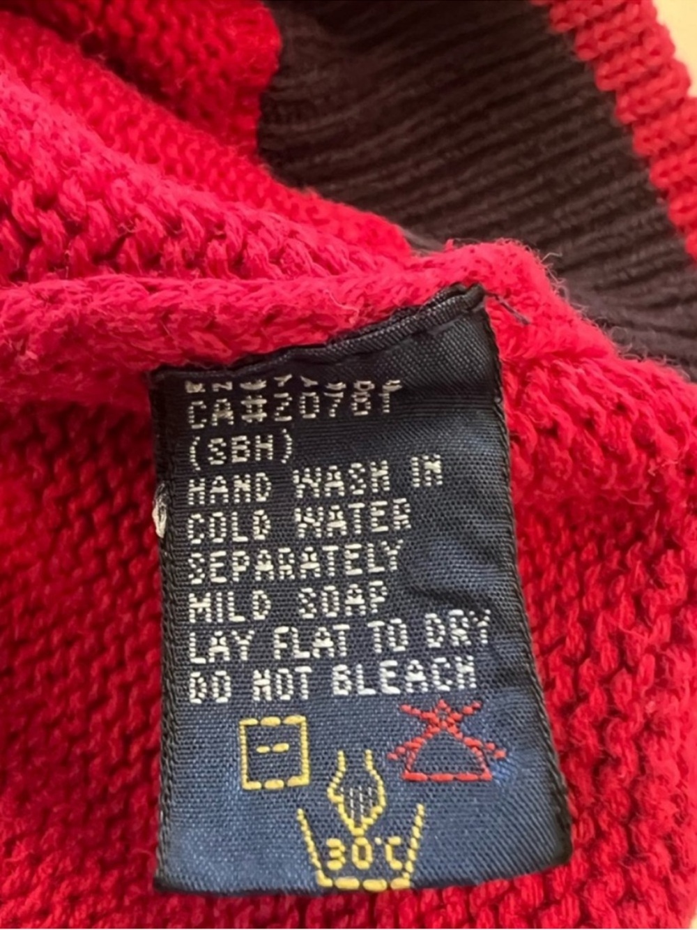 Tommy Hilfiger Mens Red 100% Cotton Crewneck Crest Sweater Large - Picture 6 of 9